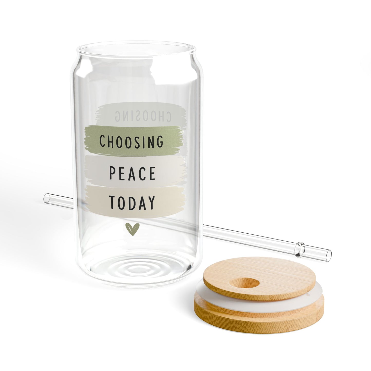 Choosing Peace Today Sipper Glass – 16oz Inspirational Straw Tumbler
