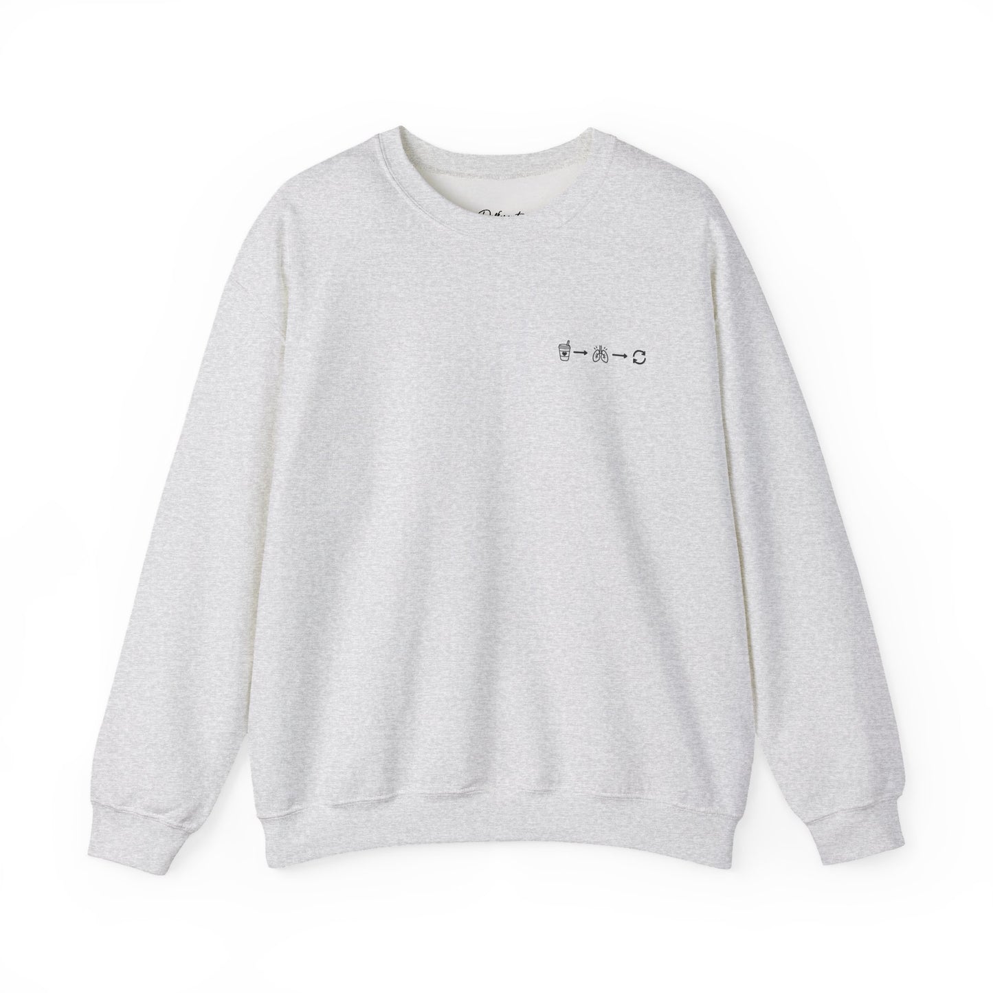 Minimal "Sip • Breathe • Repeat" Crewneck Sweatshirt — Calm, Neurodivergent-Friendly