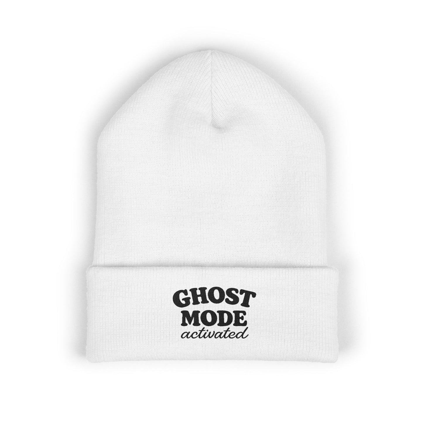Ghost Mode Activated Embroidered Cuffed Beanie