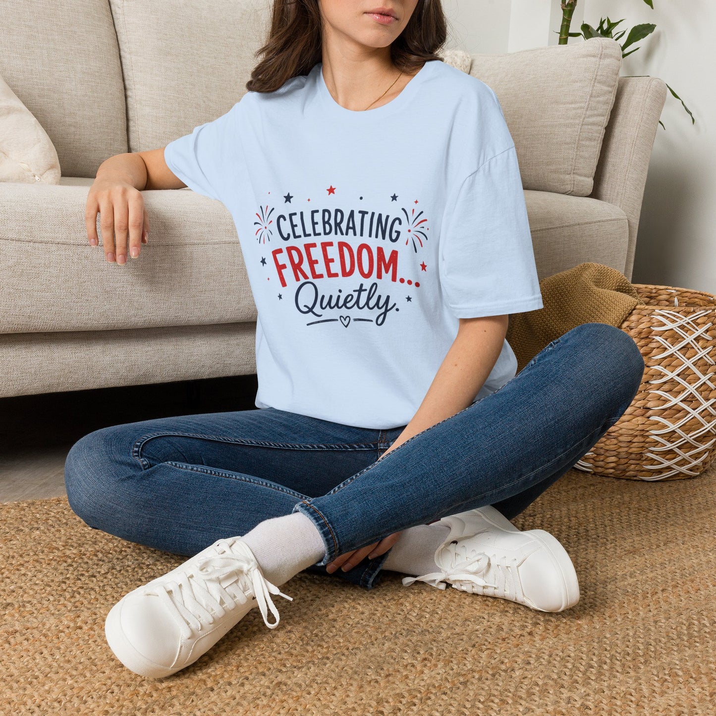 Celebrating Freedom T-Shirt — "Celebrating Freedom Quietly" Patriotic 4th of July Tee