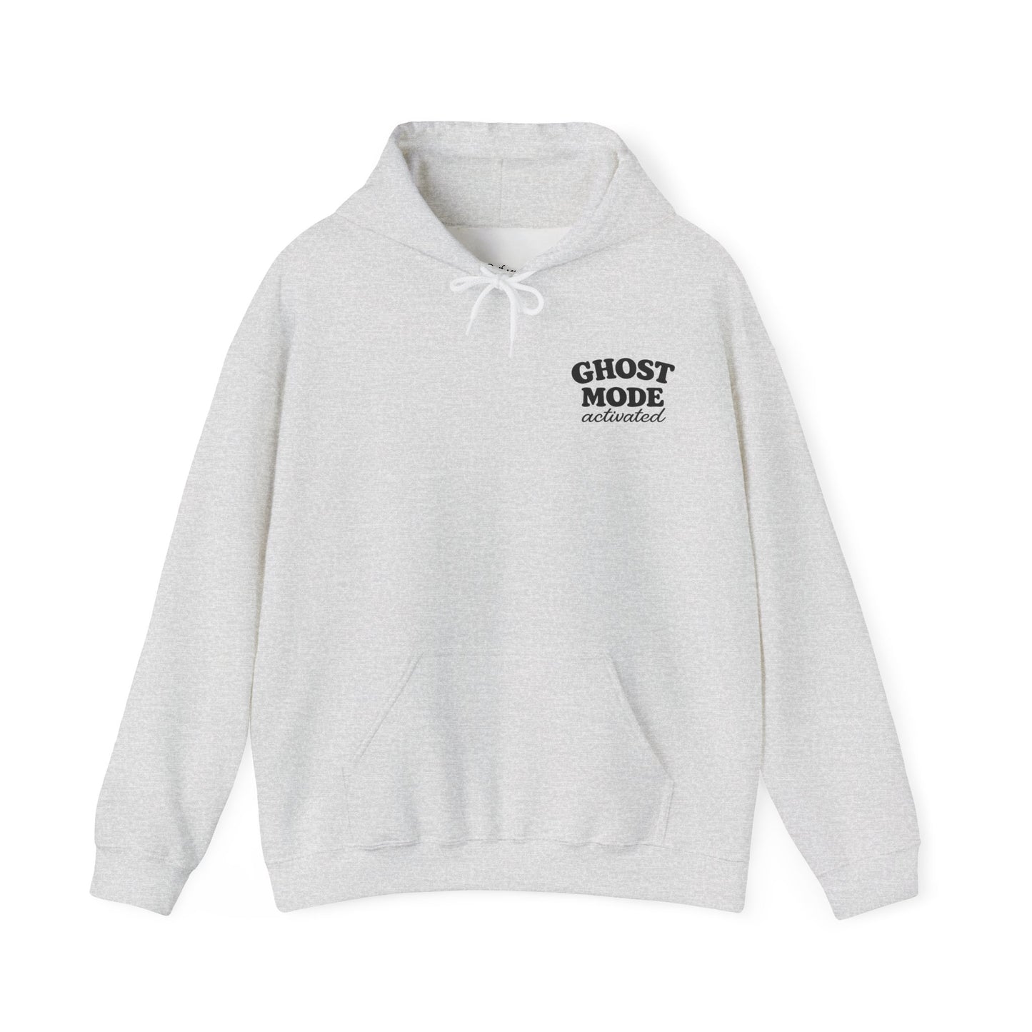 Ghost Mode Hoodie — Cute Ghost with Headphones & Coffee Pullover