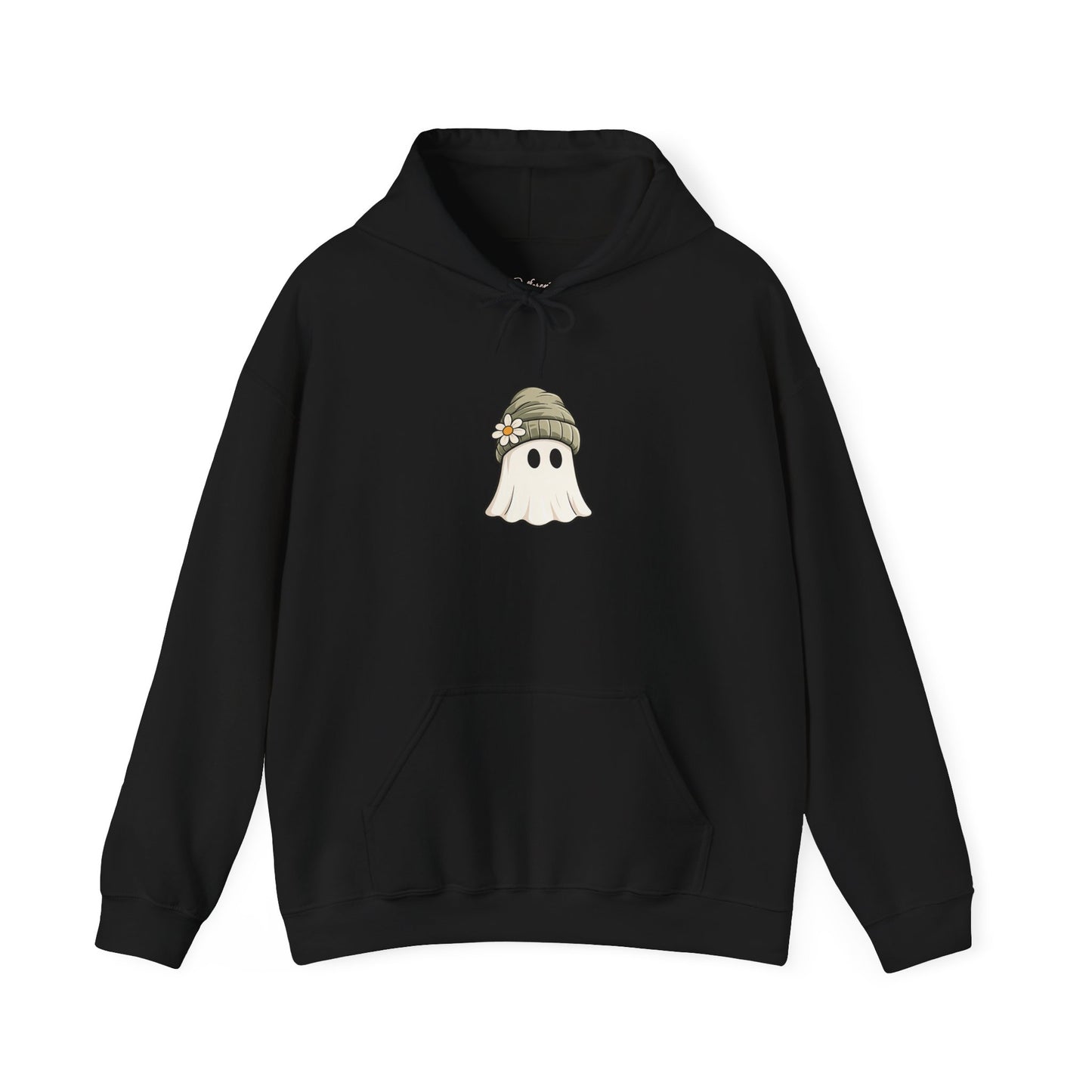 Cute Ghost Hoodie with Beanie Graphic — Cozy Fall Halloween Sweatshirt