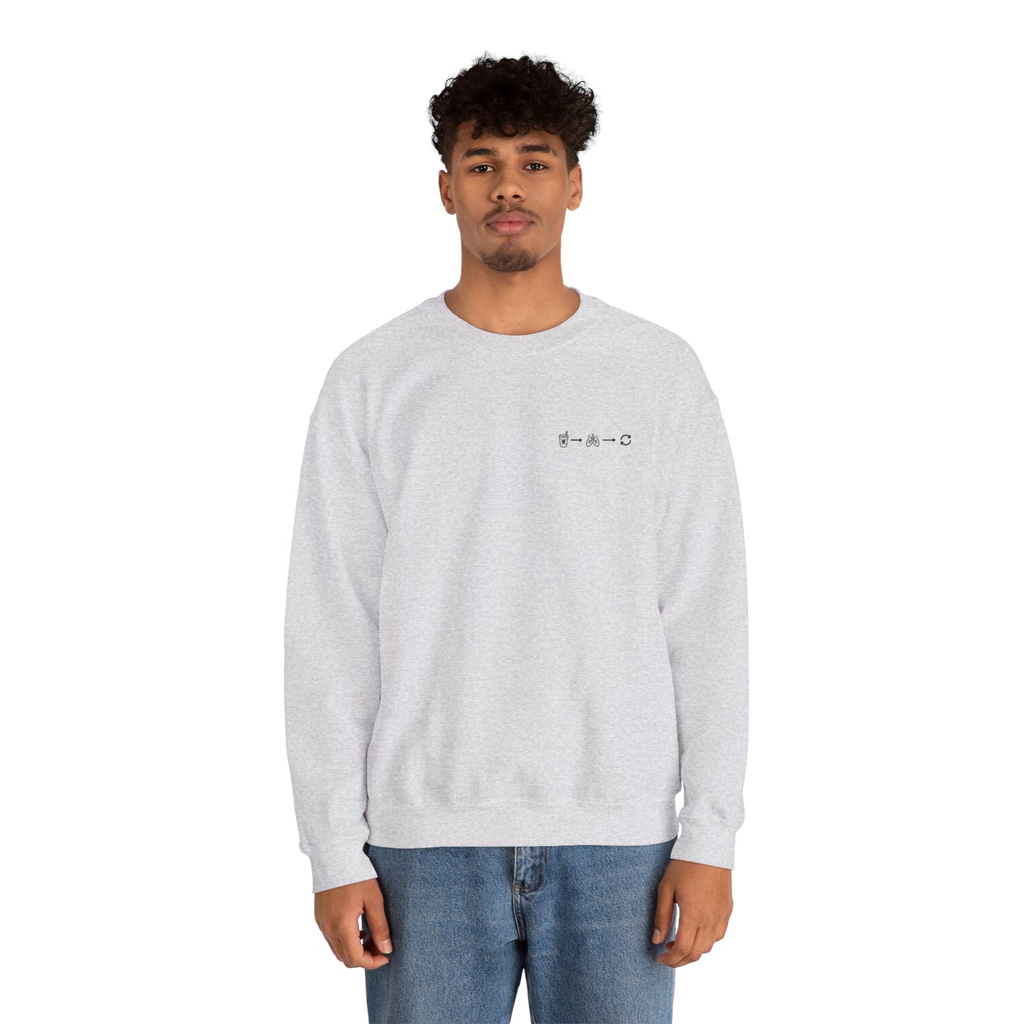 Minimal "Sip • Breathe • Repeat" Crewneck Sweatshirt — Calm, Neurodivergent-Friendly