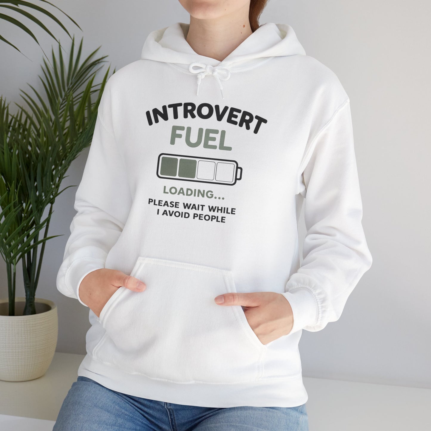 Introvert Fuel Hoodie — "Introvert Fuel: Loading… Please Wait While I Avoid People" Graphic Hoodie