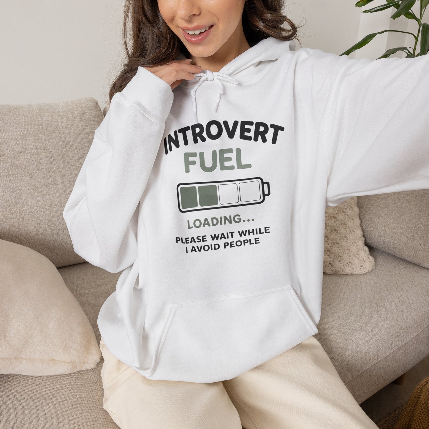 Introvert Fuel Hoodie — "Introvert Fuel: Loading… Please Wait While I Avoid People" Graphic Hoodie