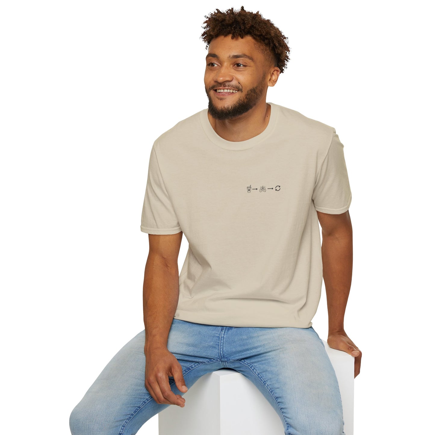 Sip, Breathe, Repeat T-Shirt — Minimal Chest Line Art Tee for Neurodivergent Calm