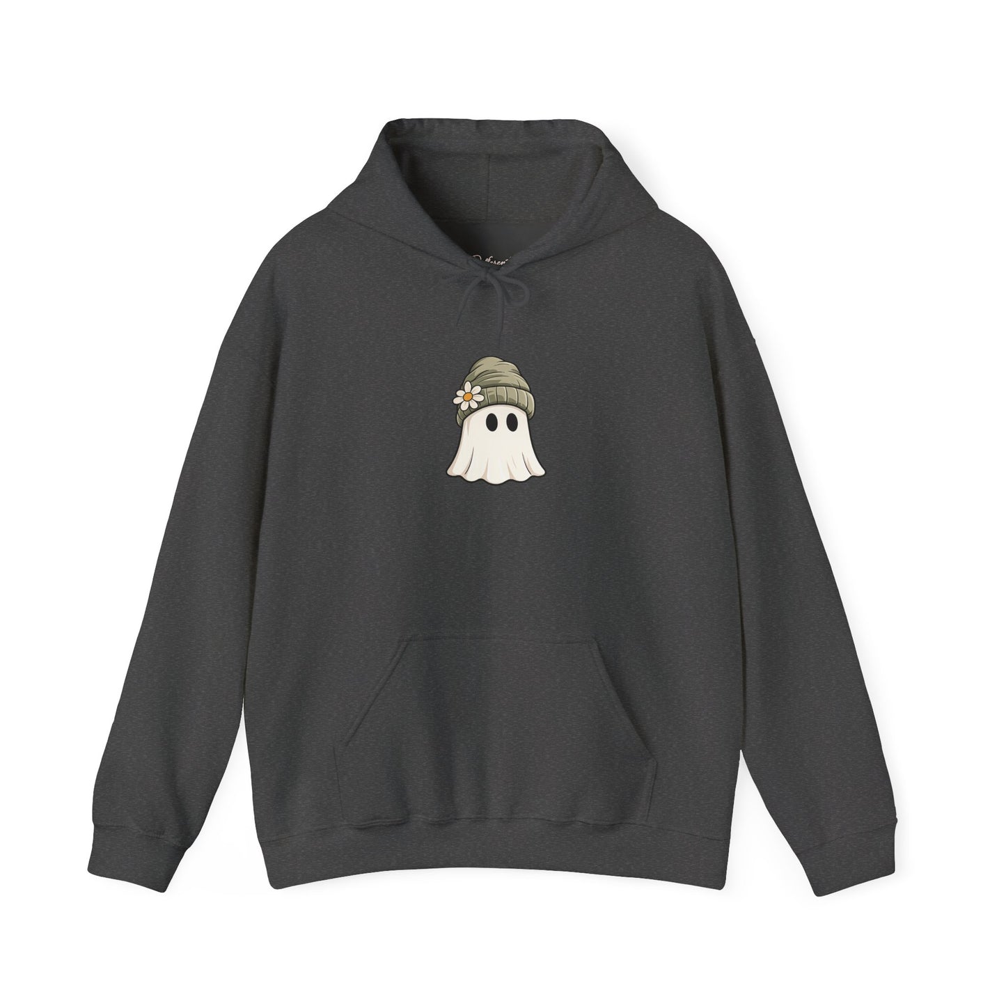 Cute Ghost Hoodie with Beanie Graphic — Cozy Fall Halloween Sweatshirt