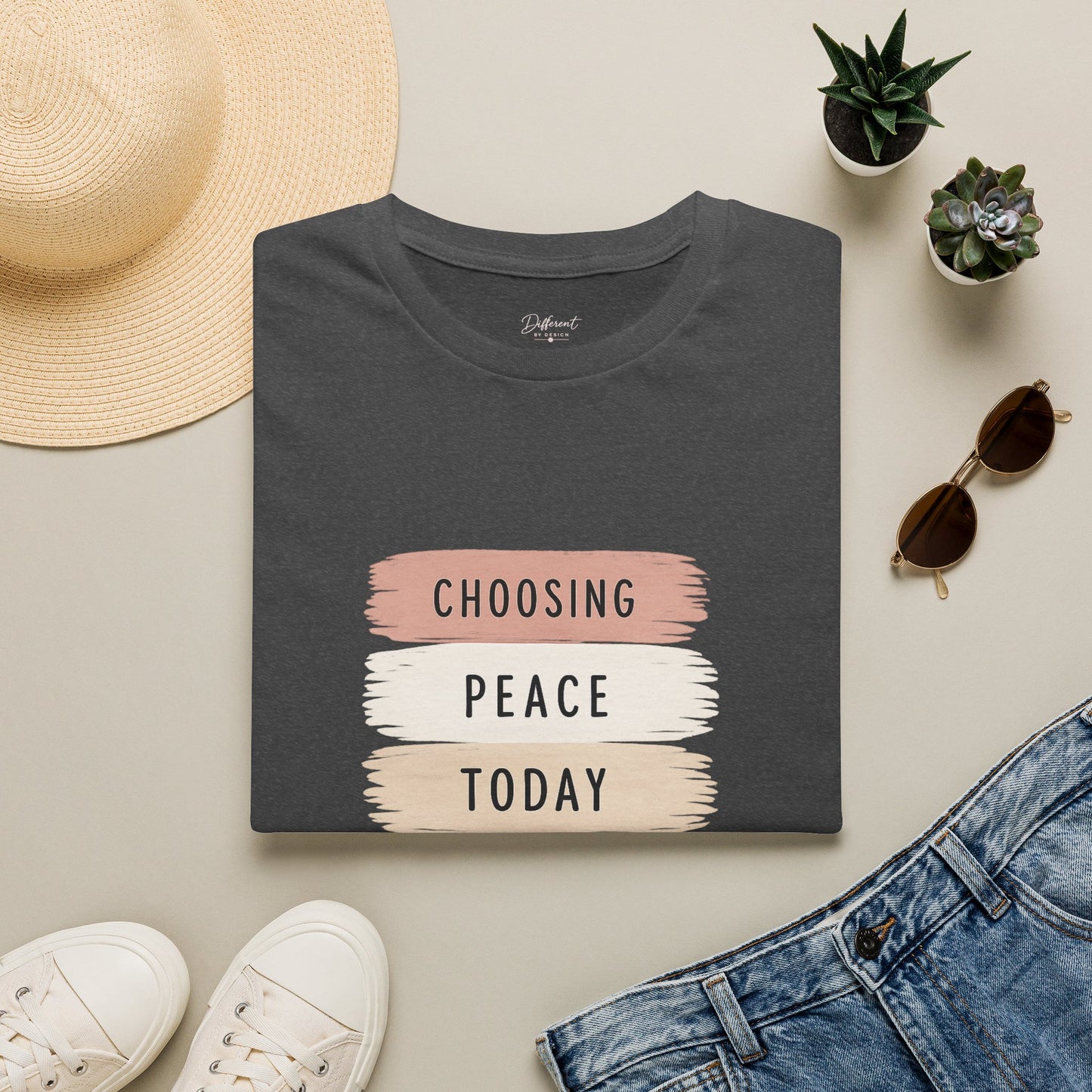 Choosing Peace Today T-Shirt — Inspirational Brushstroke Graphic Tee