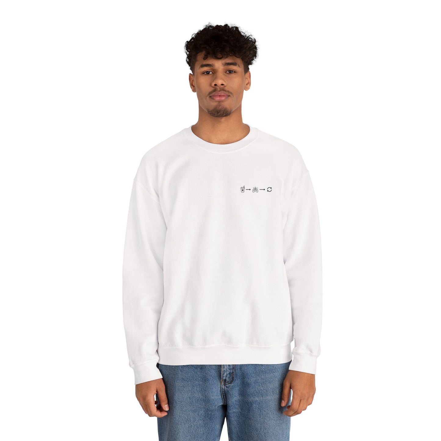 Minimal "Sip • Breathe • Repeat" Crewneck Sweatshirt — Calm, Neurodivergent-Friendly