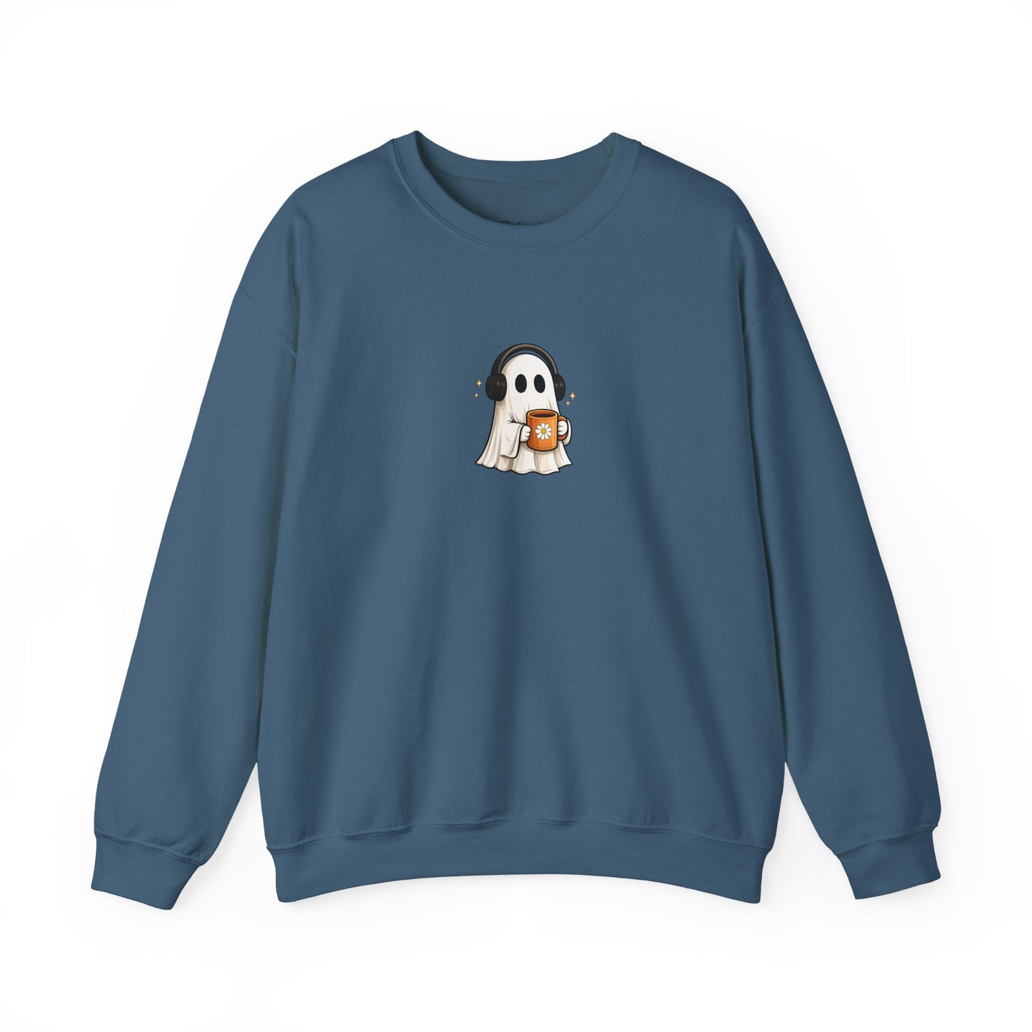 Cute Ghost Holding Pumpkin Crewneck Sweatshirt