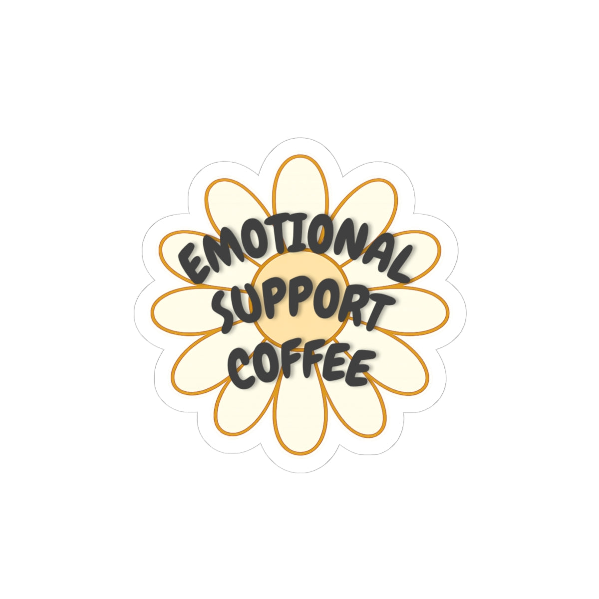 Emotional Support Coffee Sticker - Cute Daisy Laptop Decal