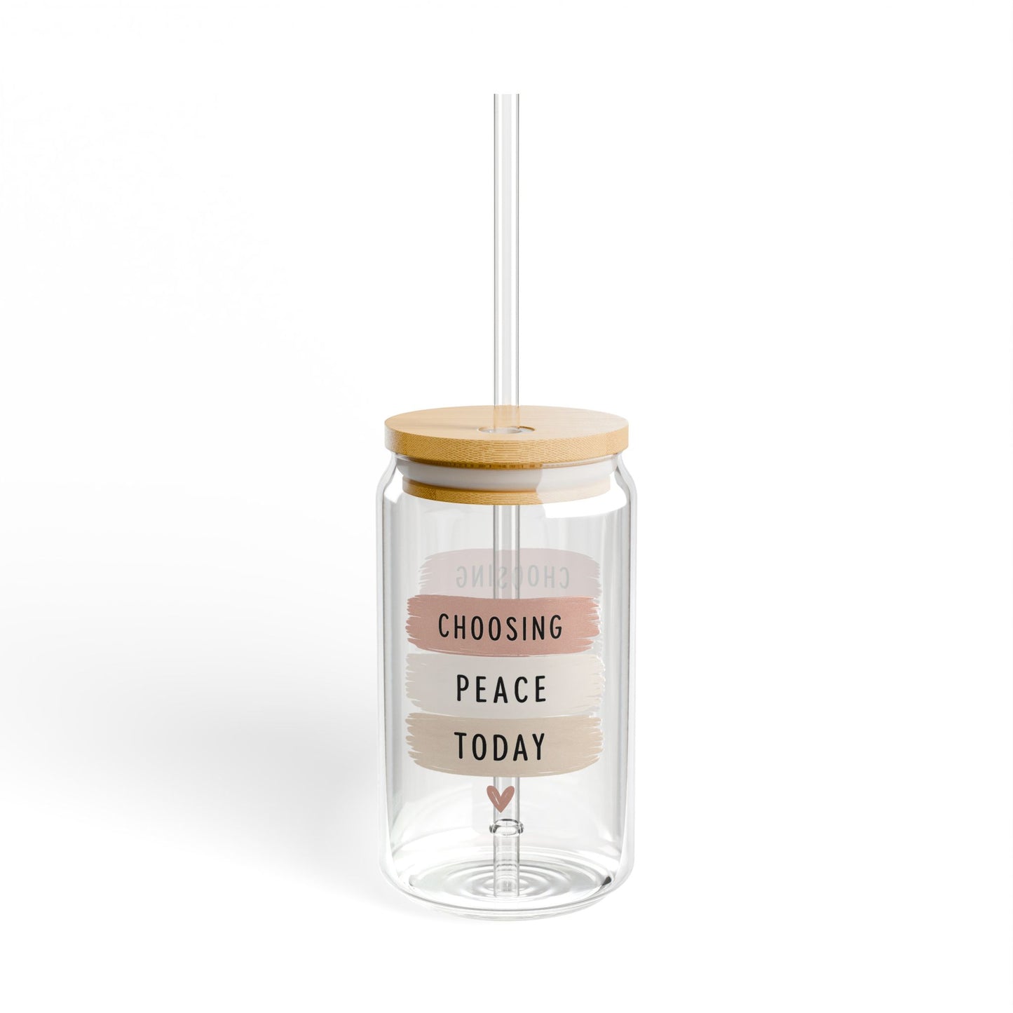 Choosing Peace Today Sipper Glass – 16oz Inspirational Drink Tumbler with Straw