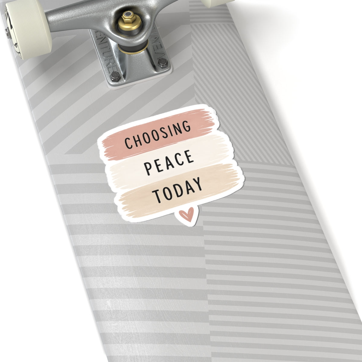 Choosing Peace Today Kiss-Cut Sticker — Neutral Brushstroke Inspirational Sticker for Laptop, Water Bottle, Planner