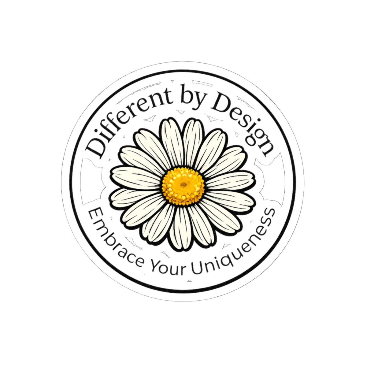 Daisy 'Different by Design' Kiss-Cut Sticker — Embrace Your Uniqueness