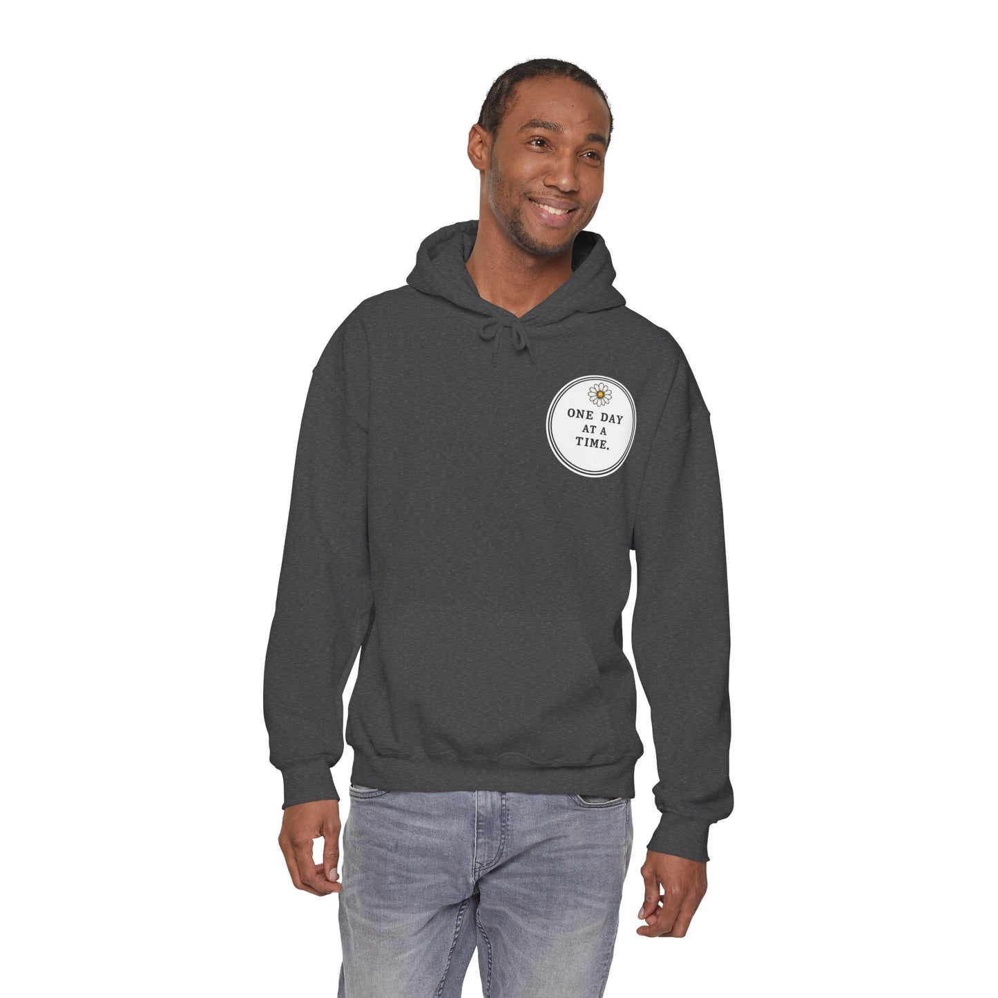 One Day at a Time Hoodie — Sunrise Floral Comfort Hooded Sweatshirt
