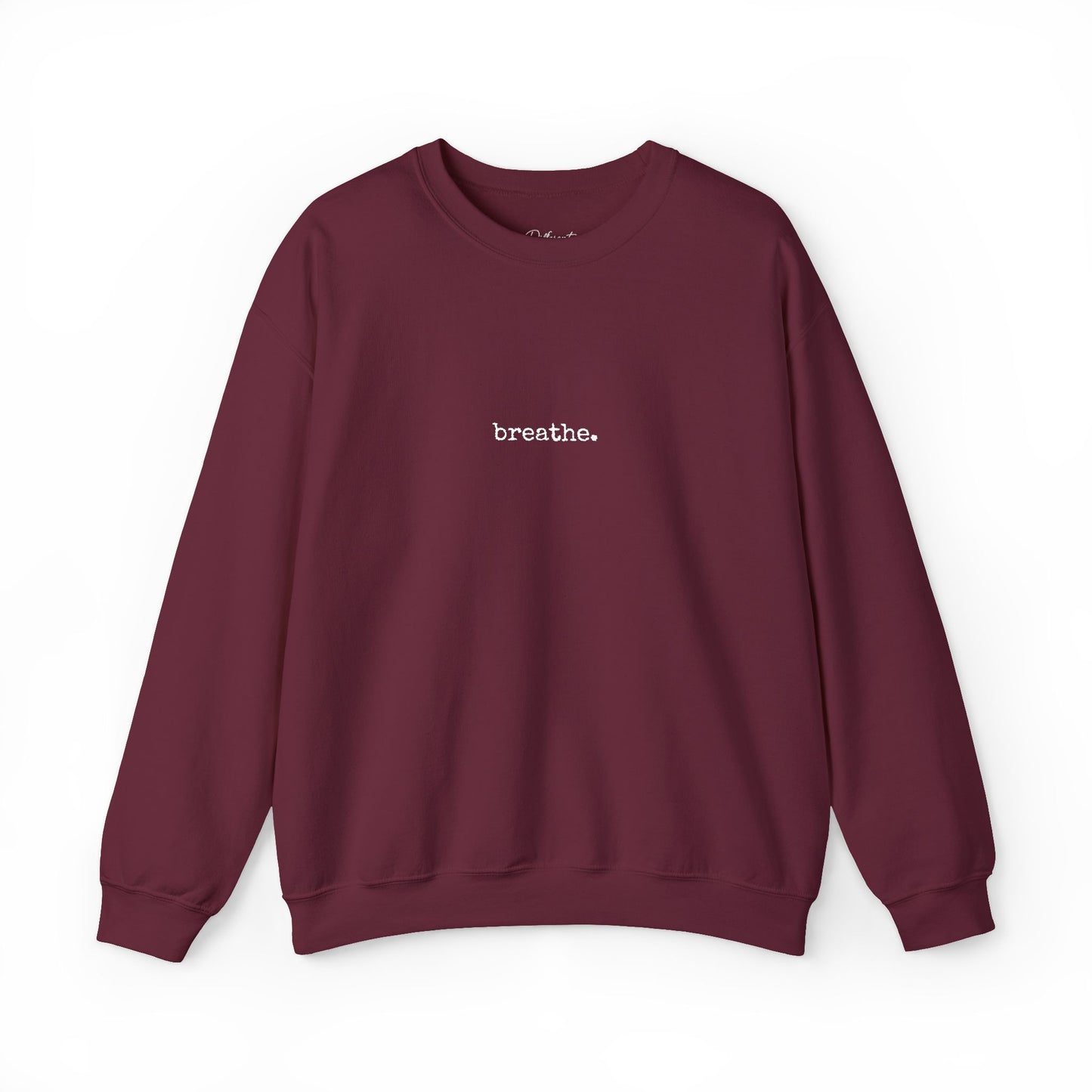 Minimal 'breathe.' Crewneck Sweatshirt — Relaxed Everyday Pullover