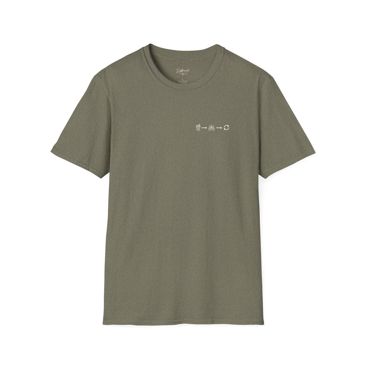 Sip, Breathe, Repeat T-Shirt — Minimal Chest Line Art Tee for Neurodivergent Calm
