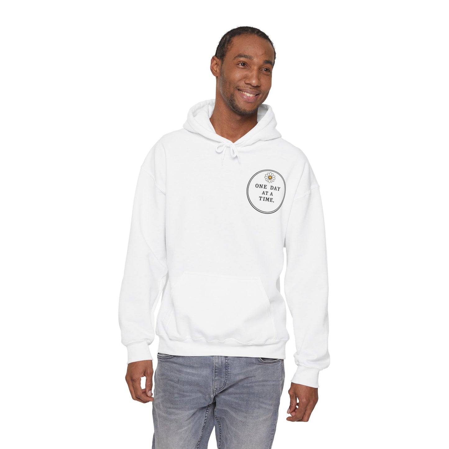 One Day at a Time Hoodie — Sunrise Floral Comfort Hooded Sweatshirt
