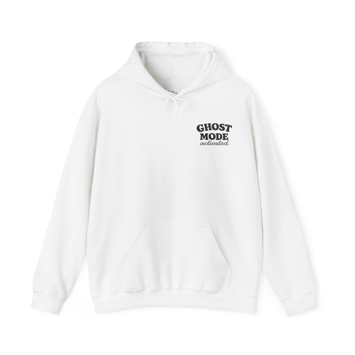 Ghost Mode Hoodie — Cute Ghost with Headphones & Coffee Pullover