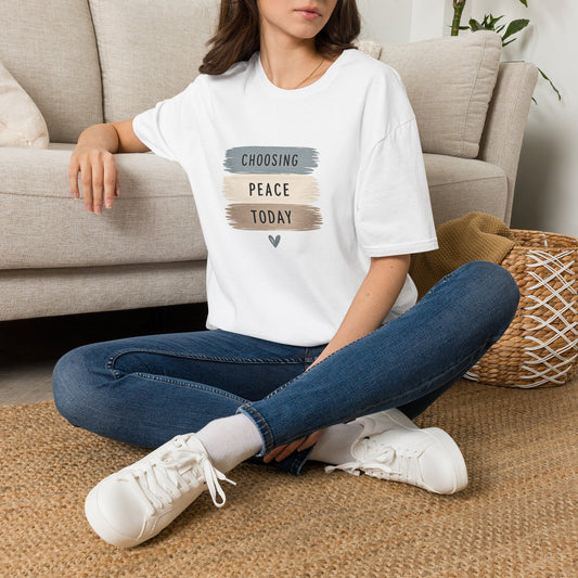 T-Shirt — "Choosing Peace Today" Inspirational Brushstroke Tee