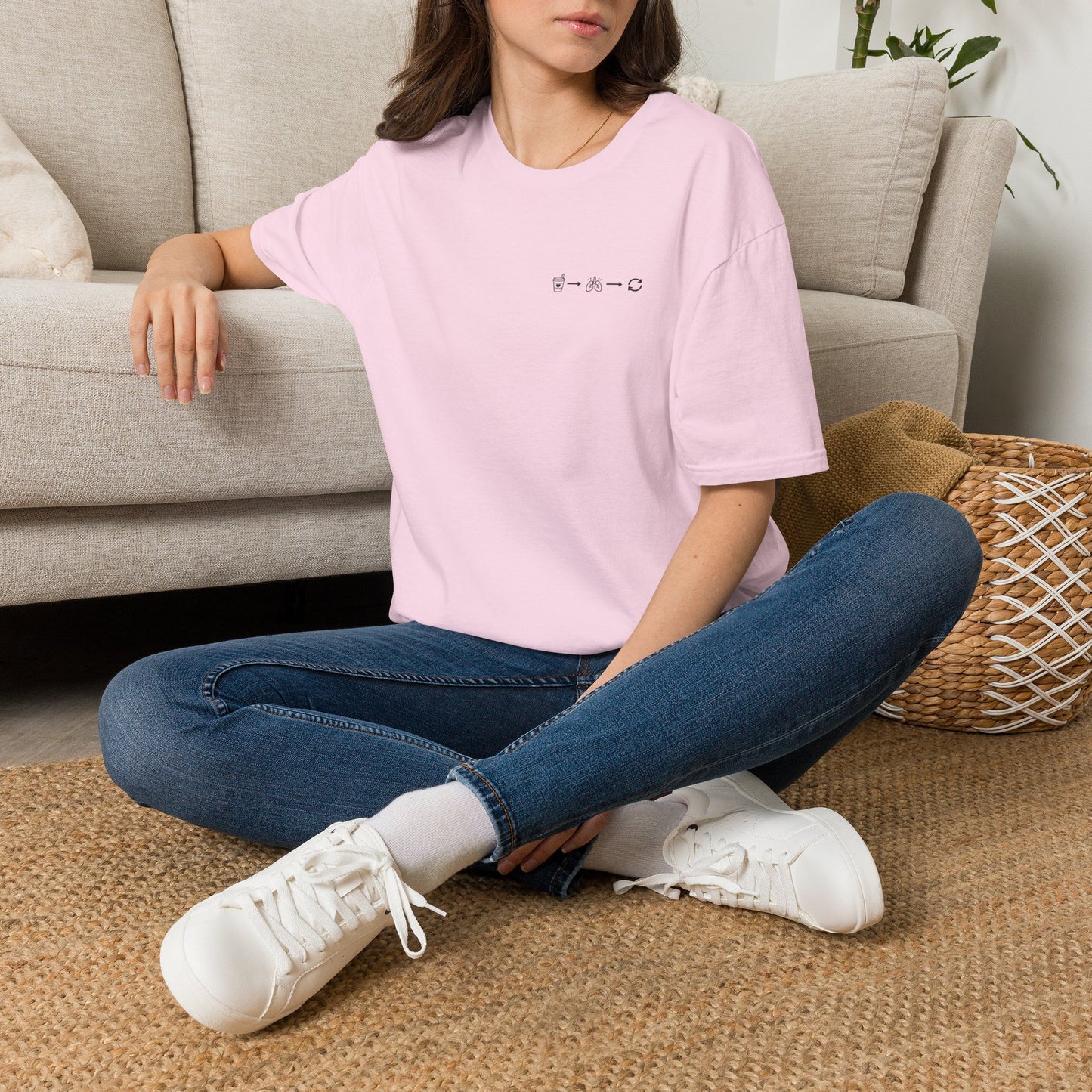 Sip, Breathe, Repeat T-Shirt — Minimal Chest Line Art Tee for Neurodivergent Calm