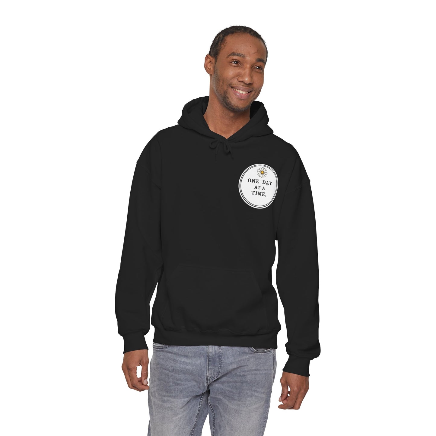 One Day at a Time Hoodie — Sunrise Floral Comfort Hooded Sweatshirt