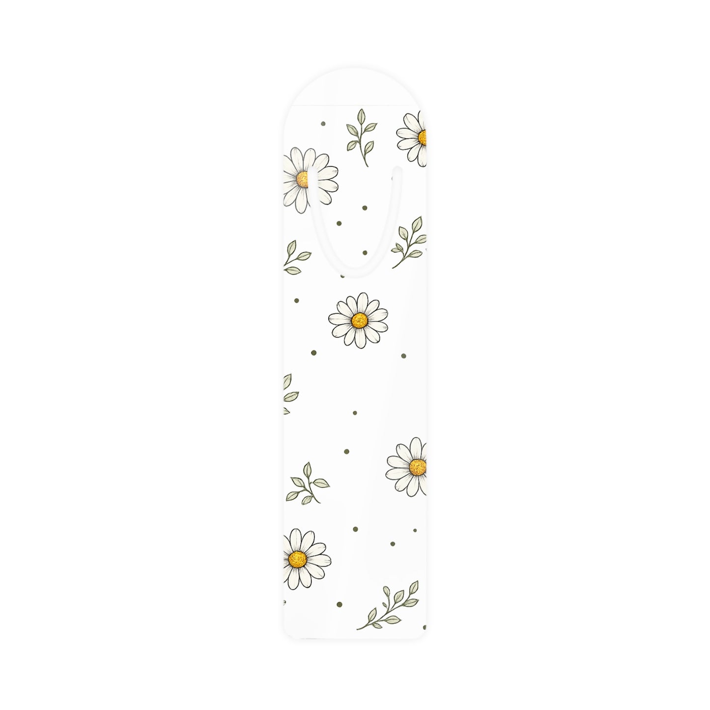 Daisy Pattern Metal Bookmark — Minimal Floral Book Clip