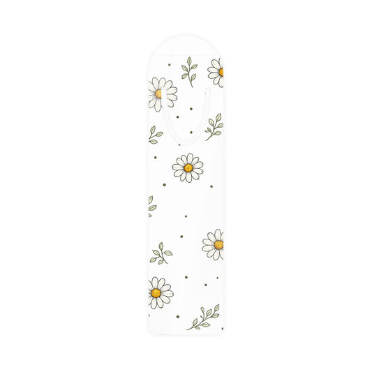 Daisy Pattern Metal Bookmark — Minimal Floral Book Clip