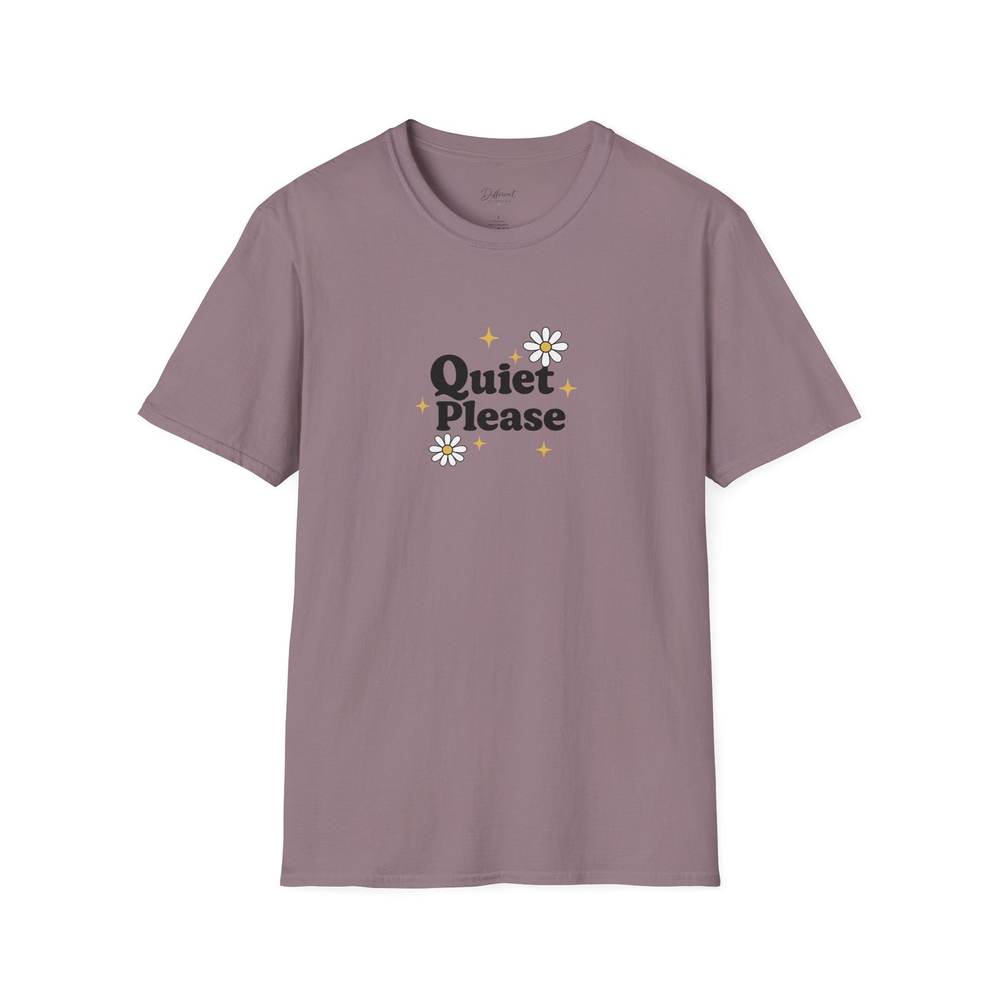 Quiet Please T-Shirt — Cute Daisy Graphic Tee
