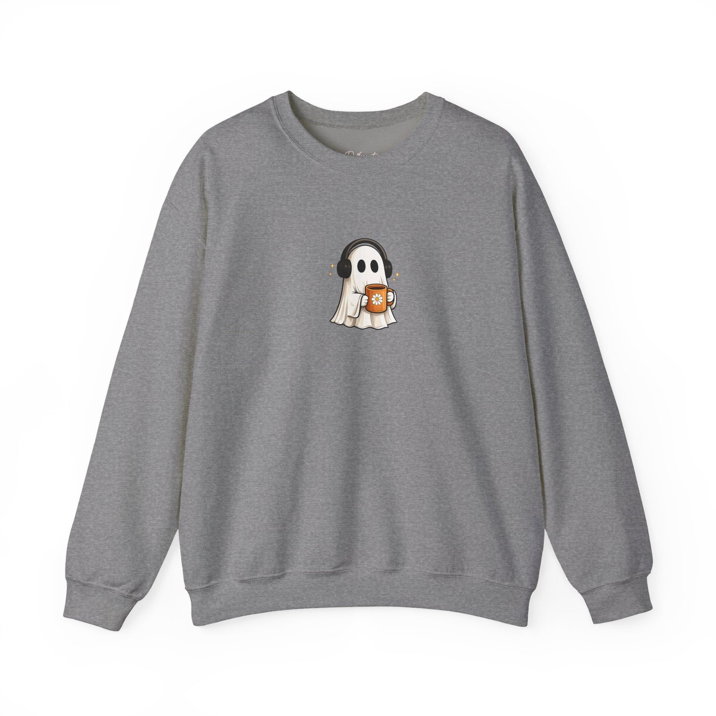 Cute Ghost Holding Pumpkin Crewneck Sweatshirt