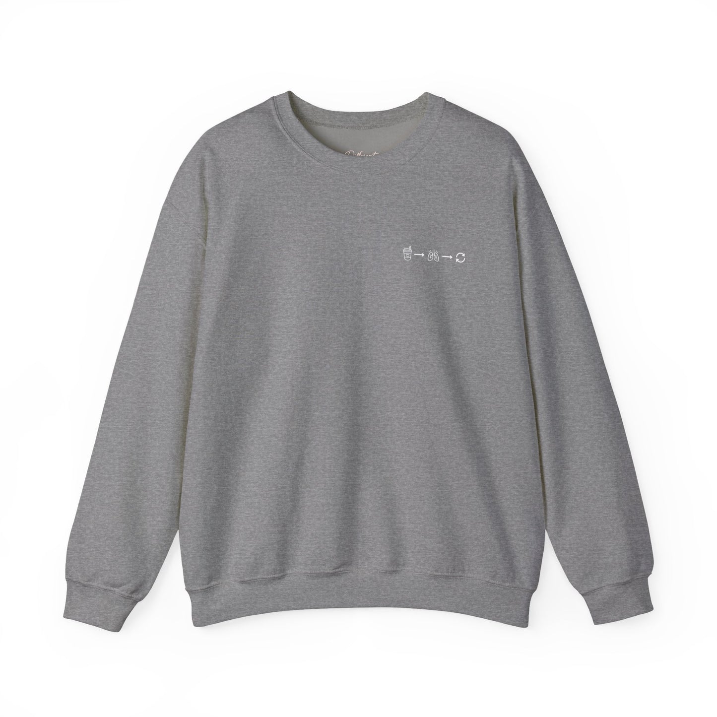 Minimal "Sip • Breathe • Repeat" Crewneck Sweatshirt — Calm, Neurodivergent-Friendly