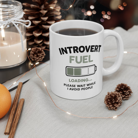 Introvert Fuel Mug – "Loading... Please Wait While I Avoid People" 11oz