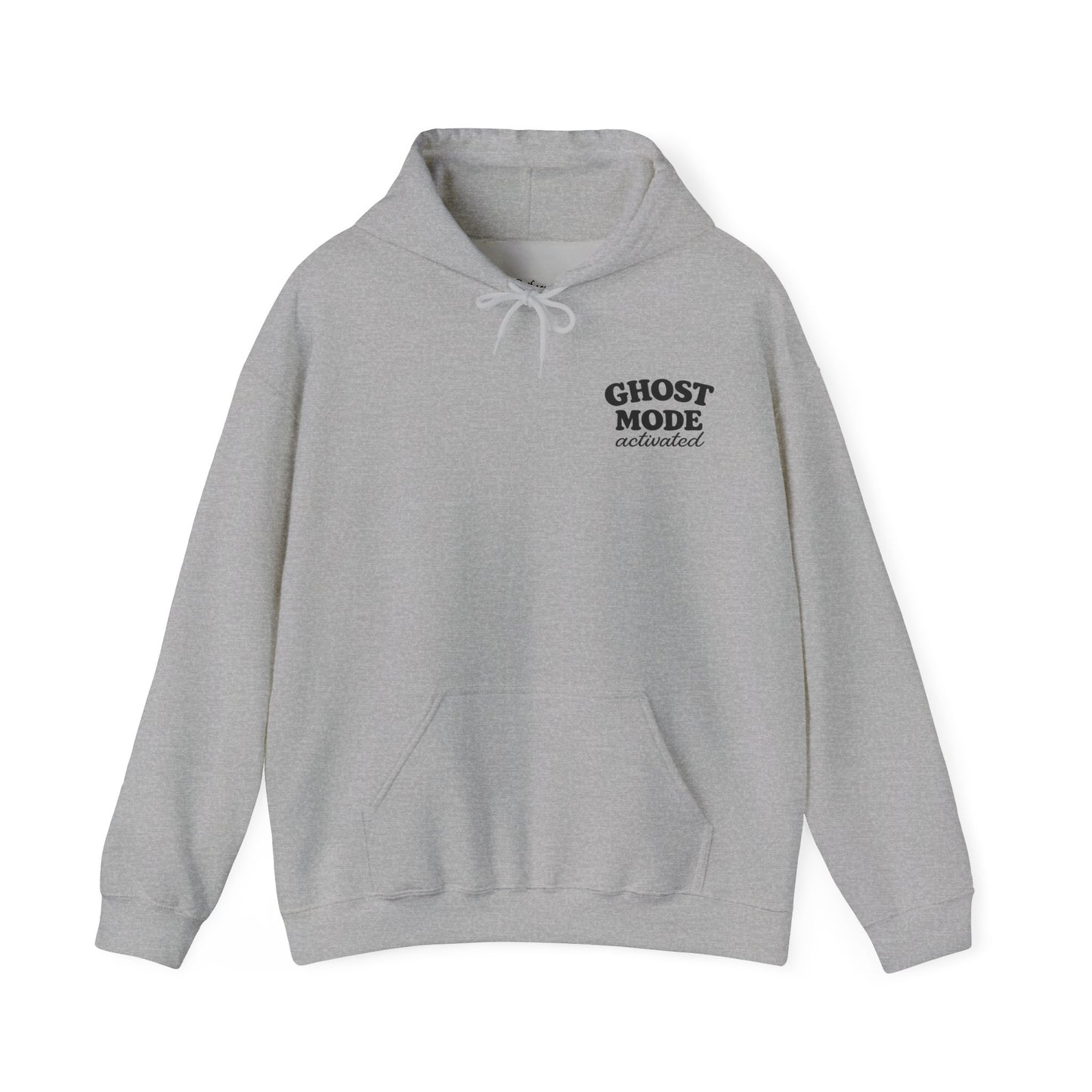 Ghost Mode Hoodie — Cute Ghost with Headphones & Coffee Pullover