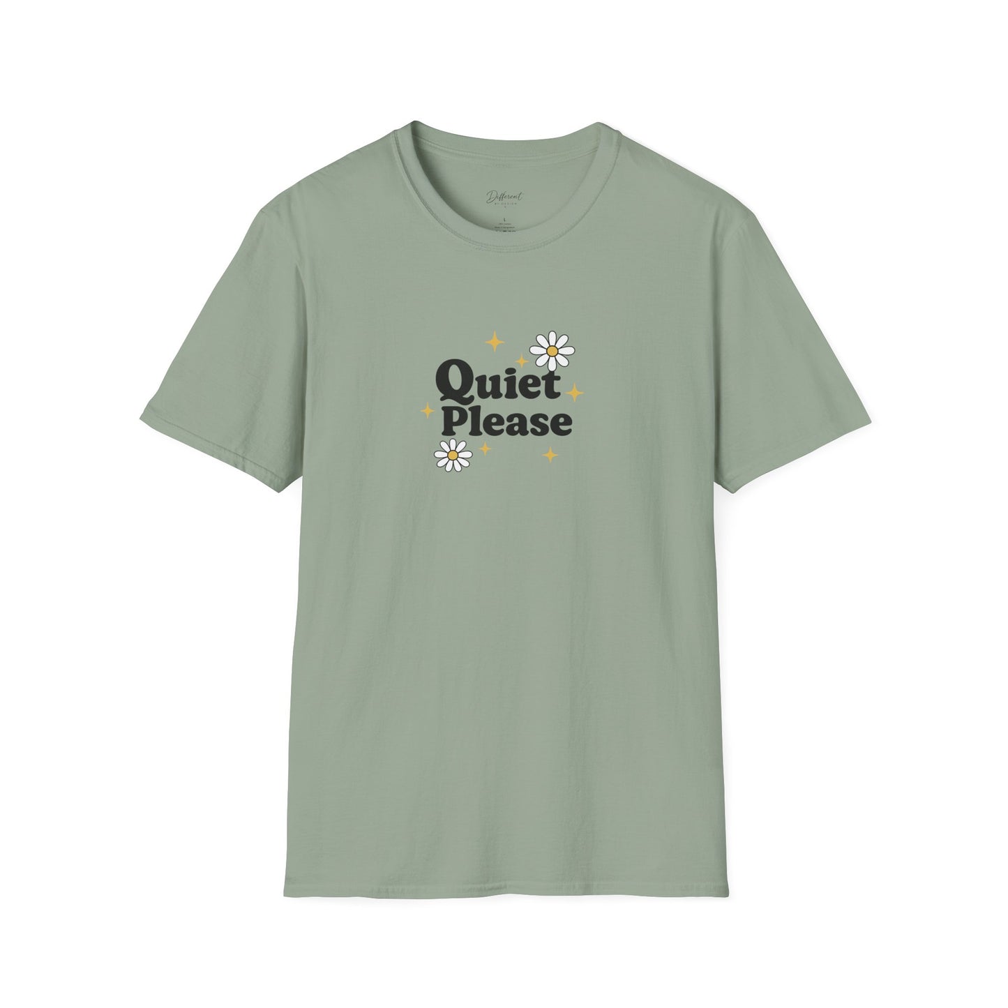 Quiet Please T-Shirt — Cute Daisy Graphic Tee