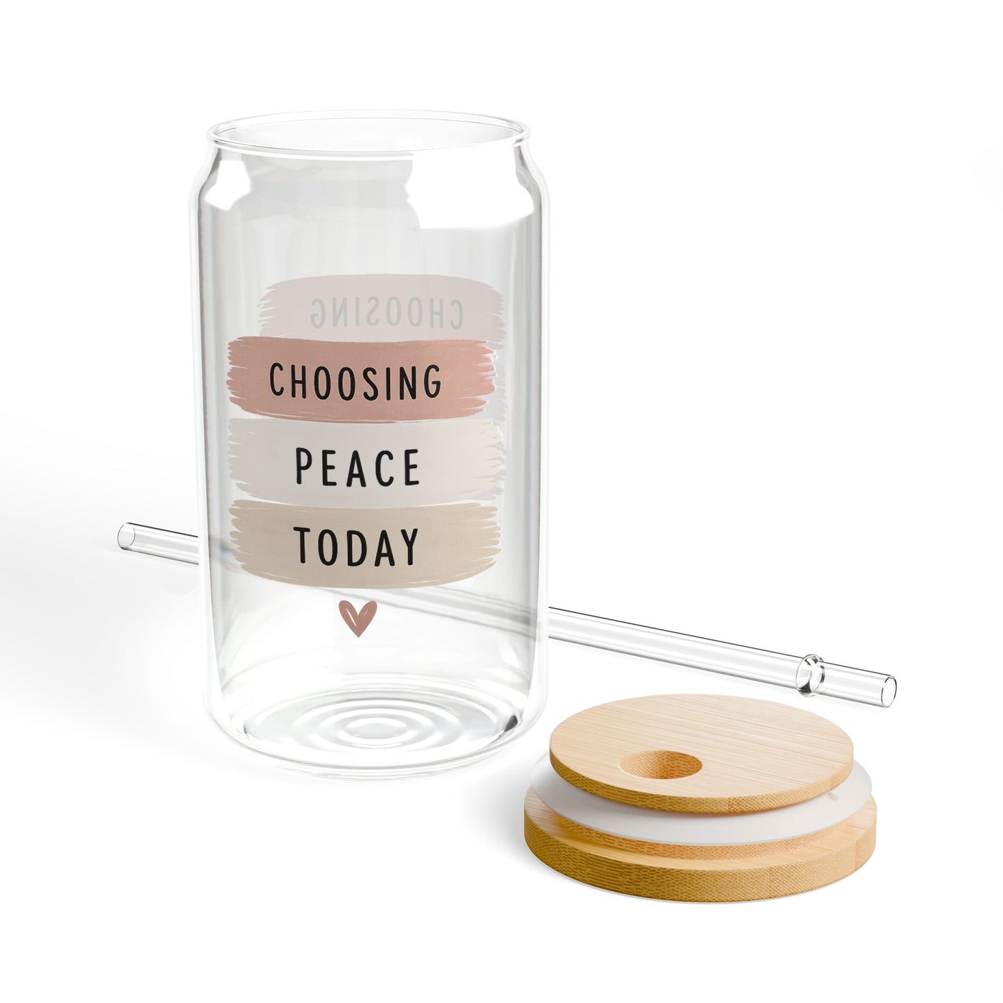 Choosing Peace Today Sipper Glass – 16oz Inspirational Drink Tumbler with Straw