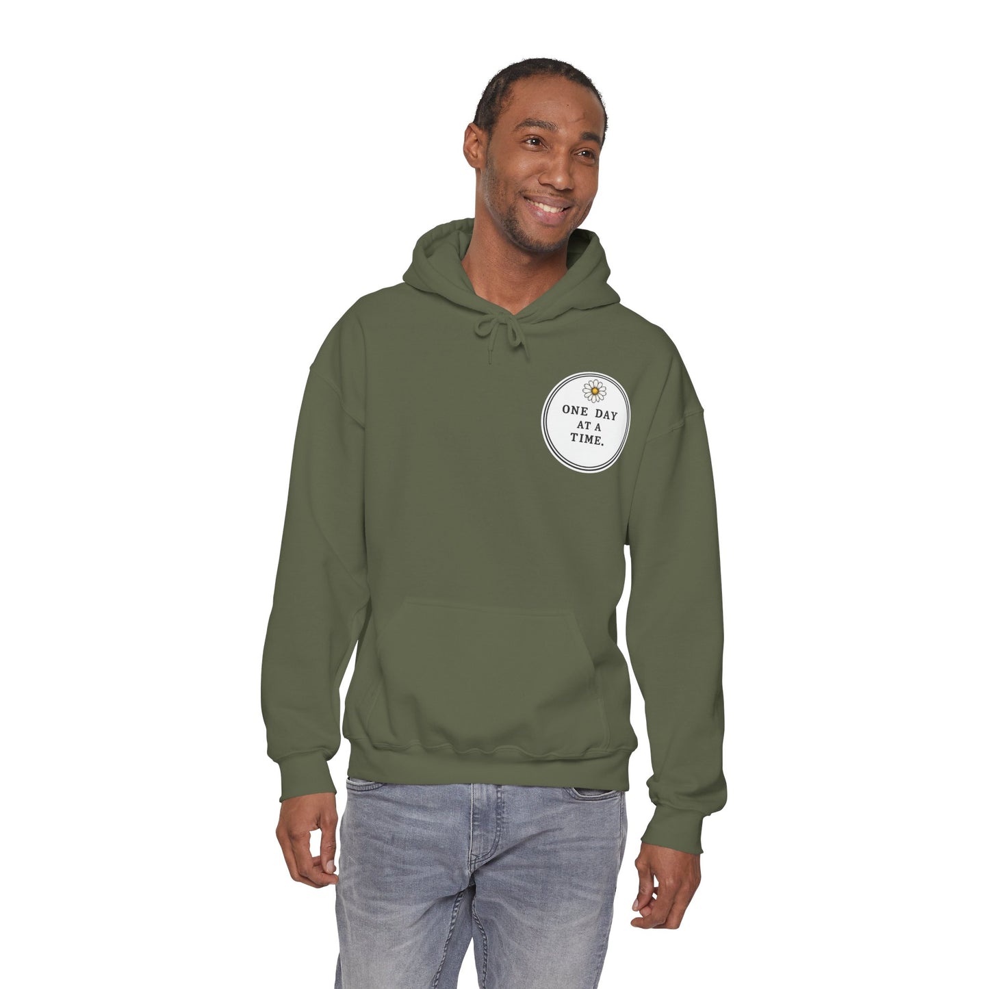 One Day at a Time Hoodie — Sunrise Floral Comfort Hooded Sweatshirt