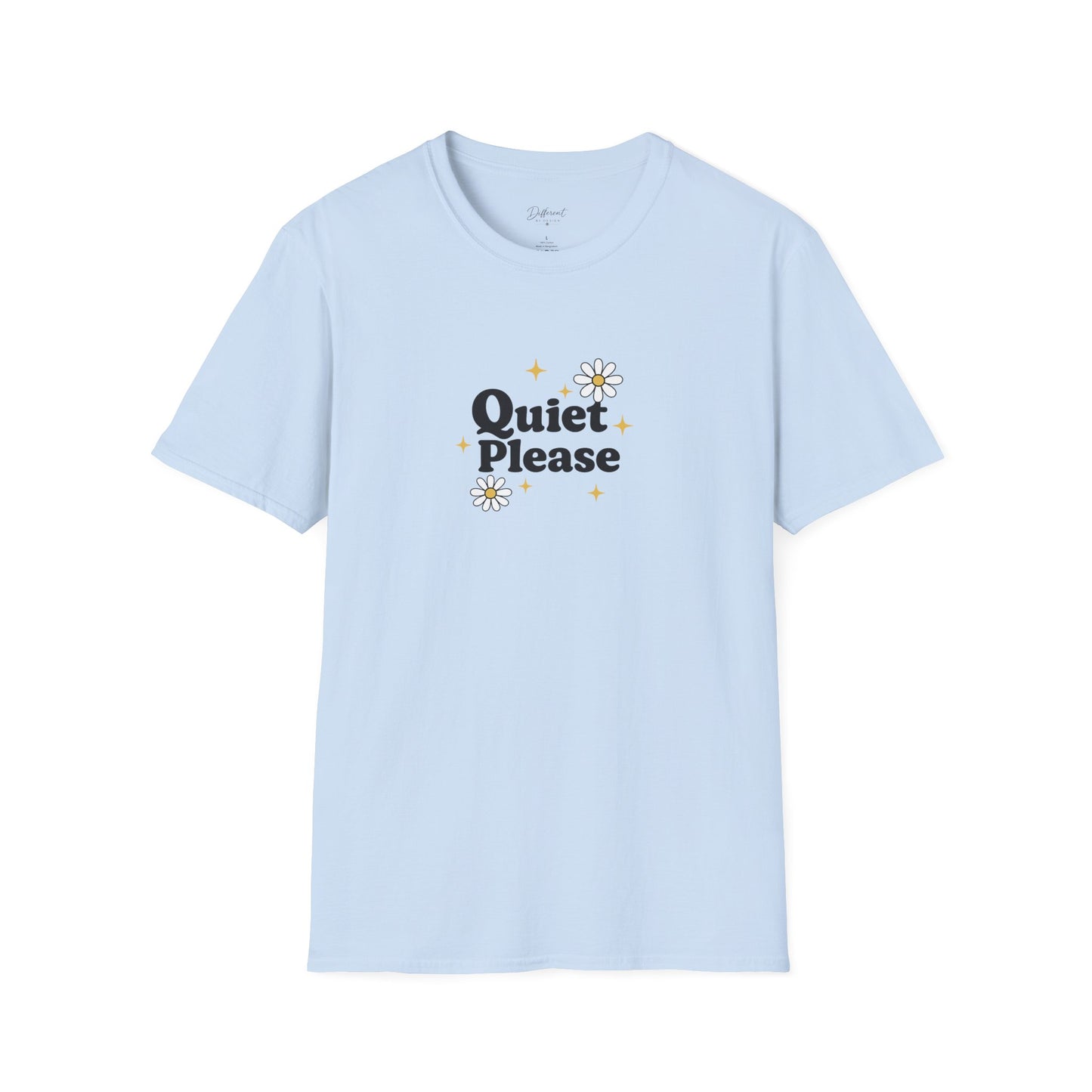 Quiet Please T-Shirt — Cute Daisy Graphic Tee
