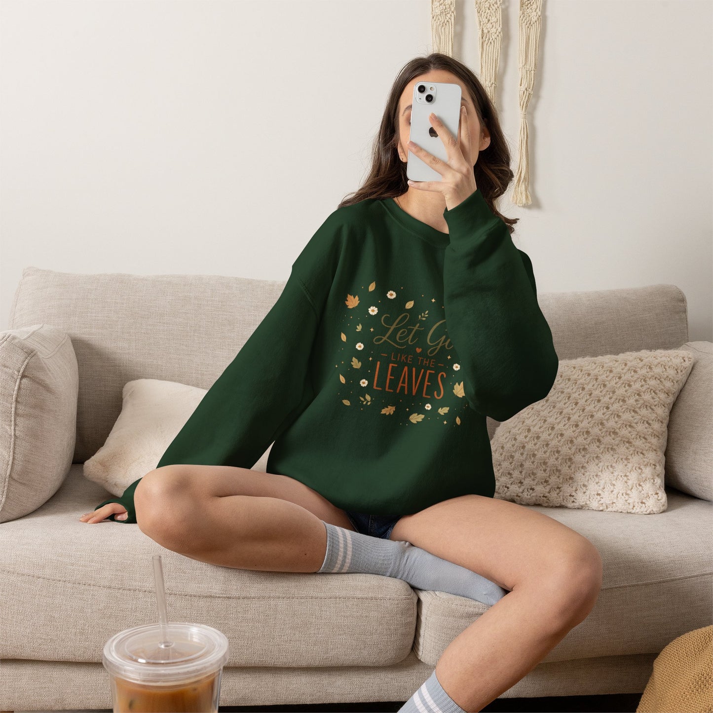 Let Go Like the Leaves Sweatshirt — Cozy Autumn Crewneck