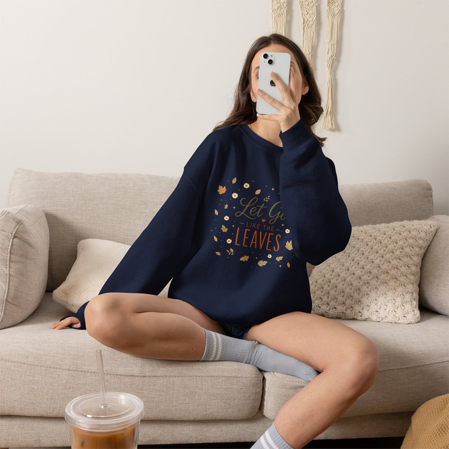 Let Go Like the Leaves Sweatshirt — Cozy Autumn Crewneck
