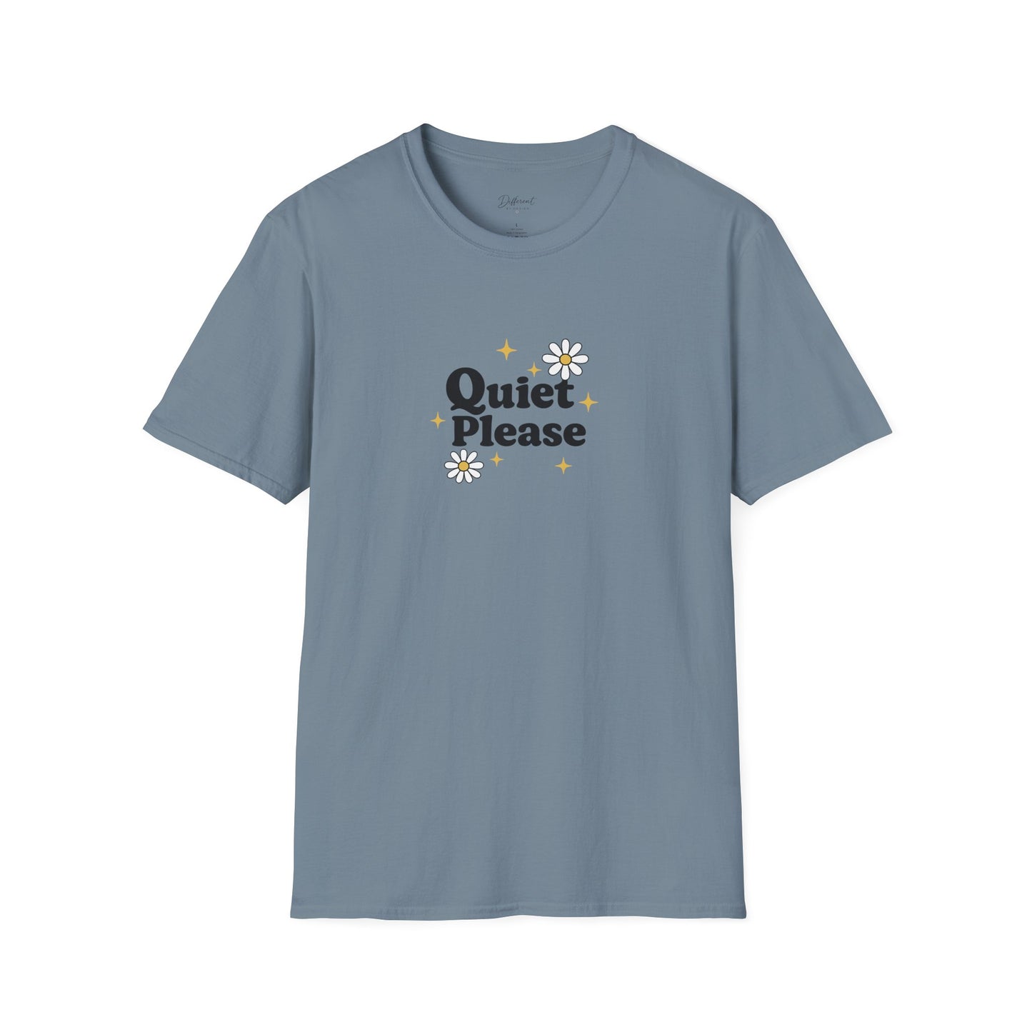 Quiet Please T-Shirt — Cute Daisy Graphic Tee