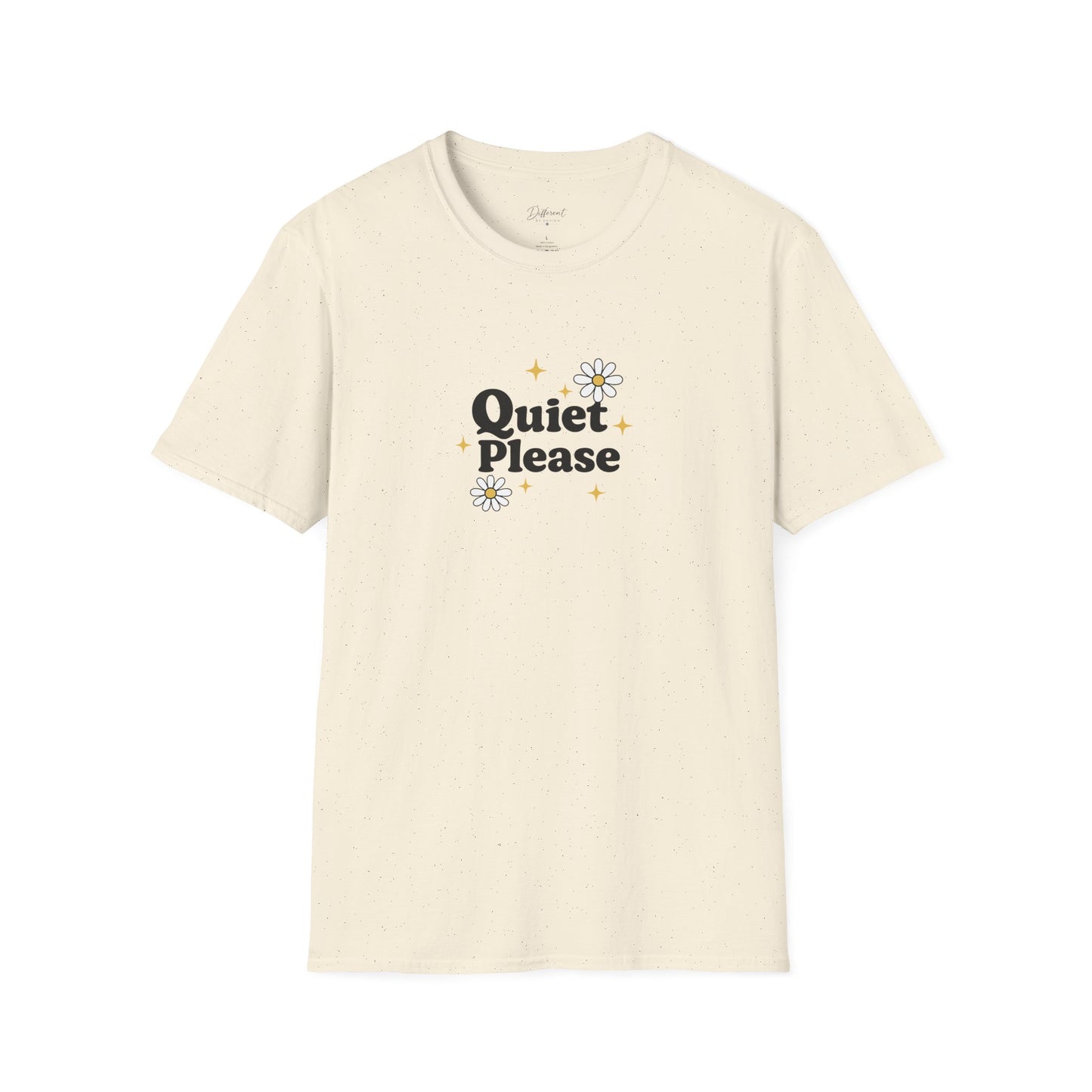 Quiet Please T-Shirt — Cute Daisy Graphic Tee