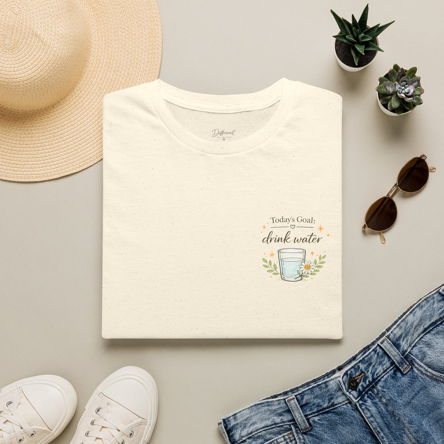 Drink Water T-Shirt — Today's Goal: Drink Water Graphic Tee