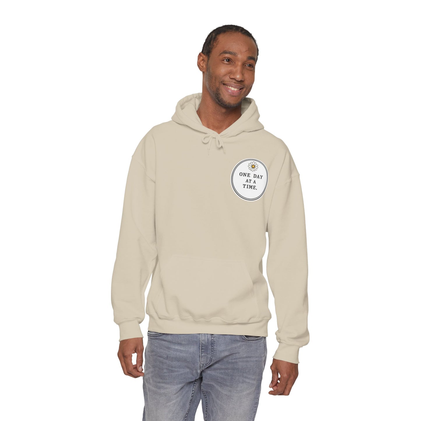 One Day at a Time Hoodie — Sunrise Floral Comfort Hooded Sweatshirt
