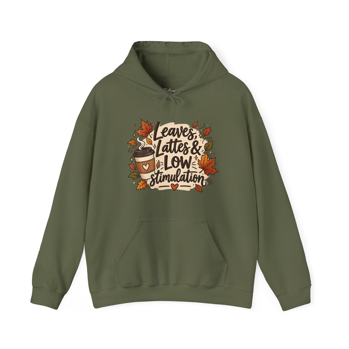 Fall Hoodie — "Leaves, Lattes & Low Stimulation" Cozy Autumn Pullover