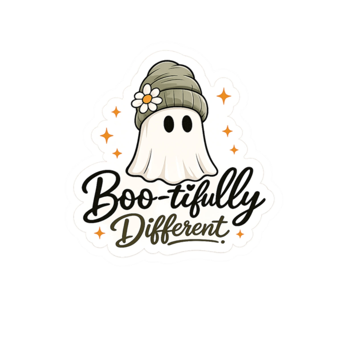 Boo-tifully Different Ghost Sticker — Cute Halloween Kiss-Cut Vinyl Decal