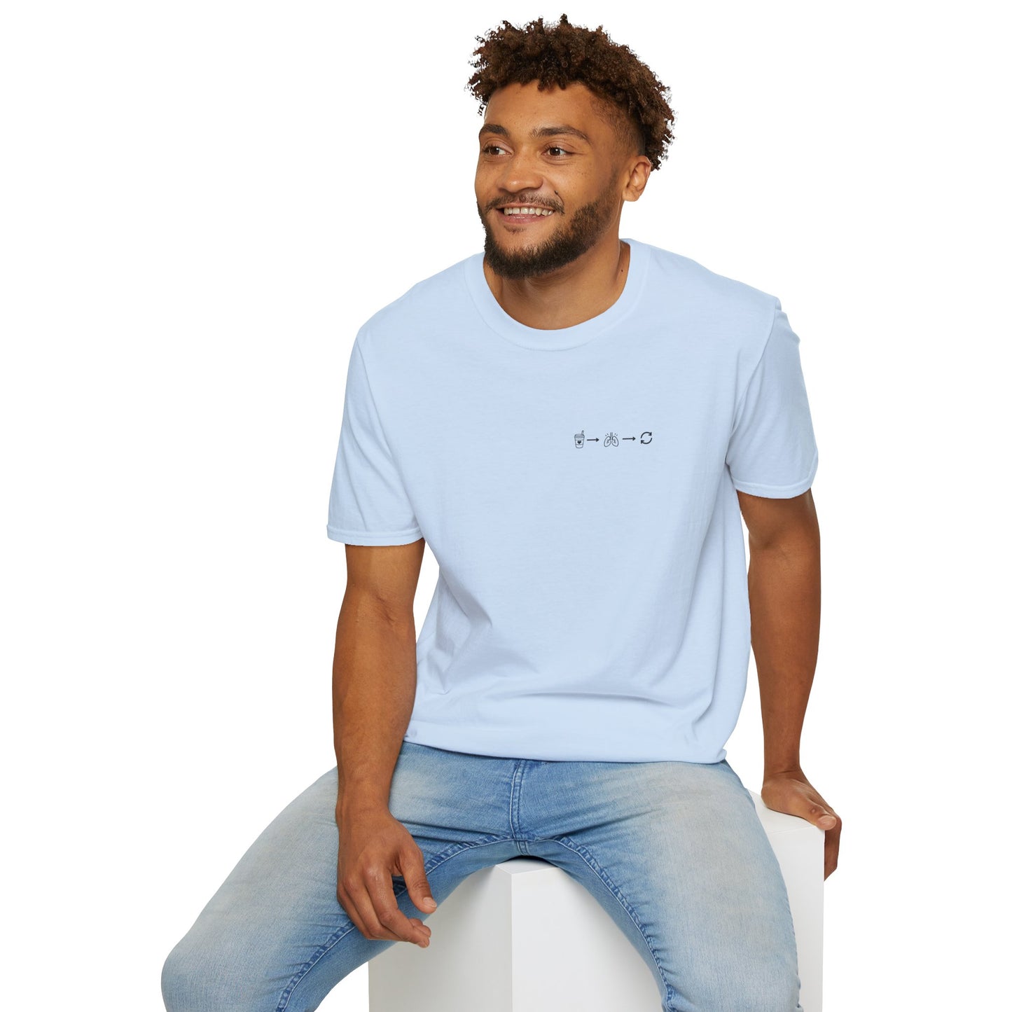 Sip, Breathe, Repeat T-Shirt — Minimal Chest Line Art Tee for Neurodivergent Calm