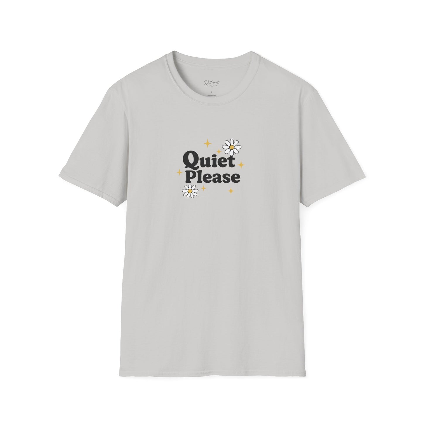 Quiet Please T-Shirt — Cute Daisy Graphic Tee