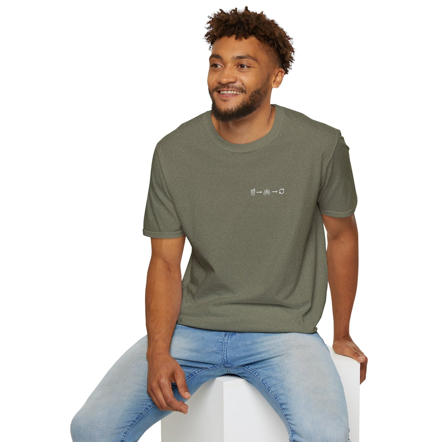 Sip, Breathe, Repeat T-Shirt — Minimal Chest Line Art Tee for Neurodivergent Calm