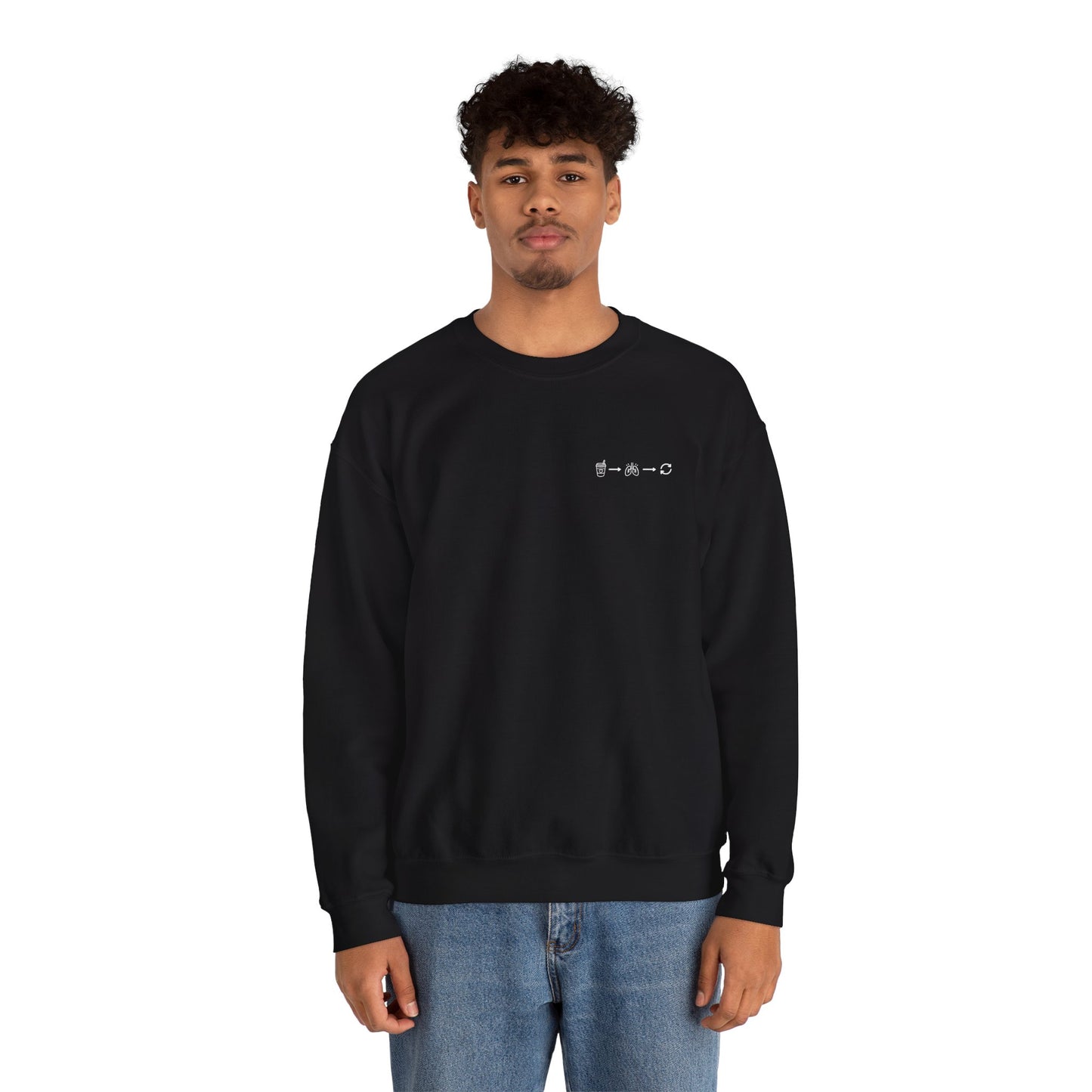 Minimal "Sip • Breathe • Repeat" Crewneck Sweatshirt — Calm, Neurodivergent-Friendly