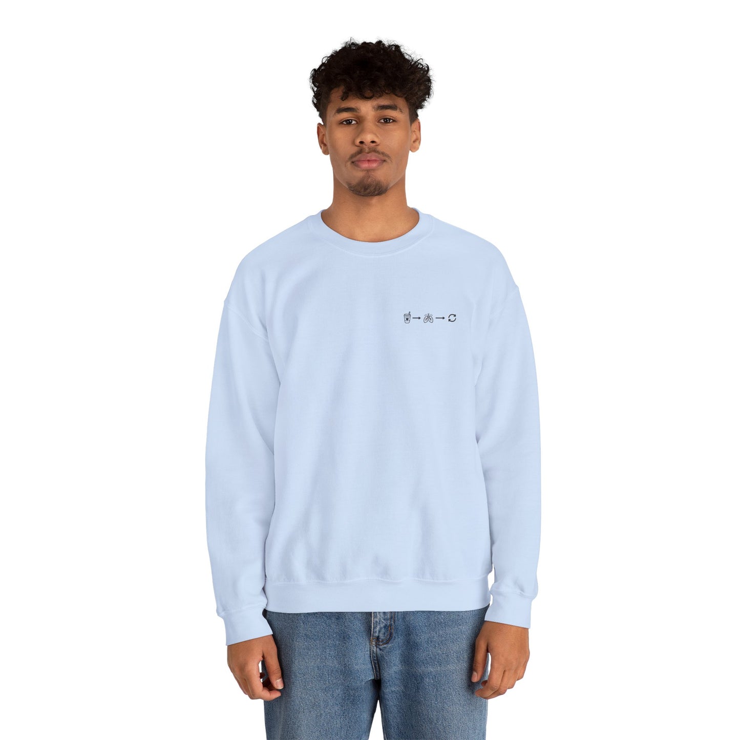 Minimal "Sip • Breathe • Repeat" Crewneck Sweatshirt — Calm, Neurodivergent-Friendly